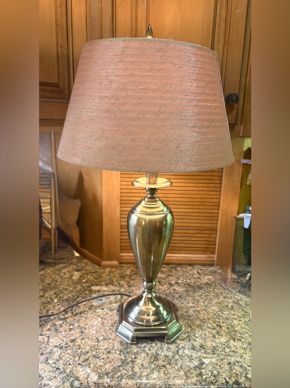 Lamp- Brushed Brass Finish, Table Lamp with shade